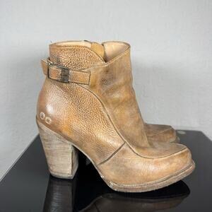 BED|STU ISLA BROWN Leather Rustic Ankle Booties Womens Size 8 US